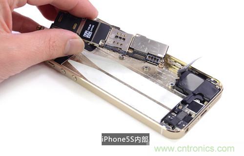 土豪金iPhone 5S拆解：內部結構升級，維修難度增加